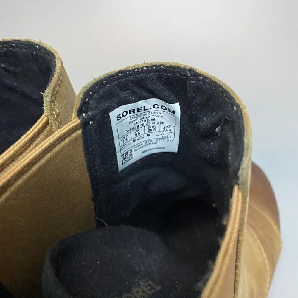 Sorel Lea Wedge Joan of Arctic Wedge Chelsea Elk Curry 5.5 Camel Brown